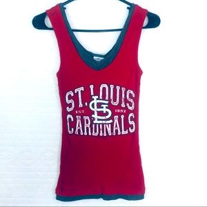 St. Louis Cardinals Sm Layered Look Red/Grey Tank